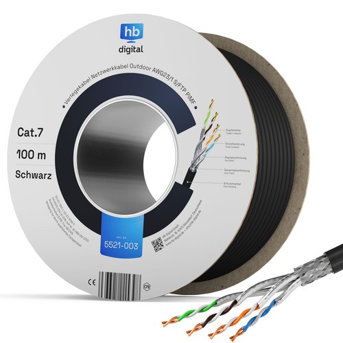 100m verlegekabel cat7 - verlegekabel, kupfer